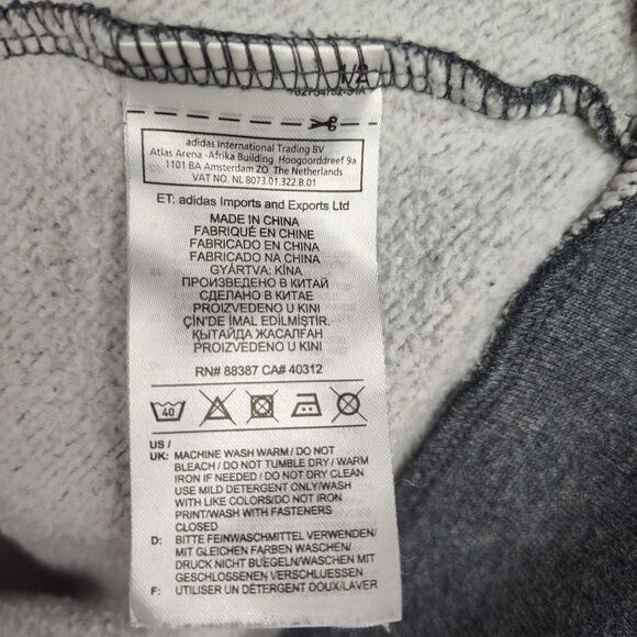 Adidas Full-Zip Sweatshirt Men's Size LT Dark Gray Hooded Pockets Long Sleeves - Picture 9 of 11